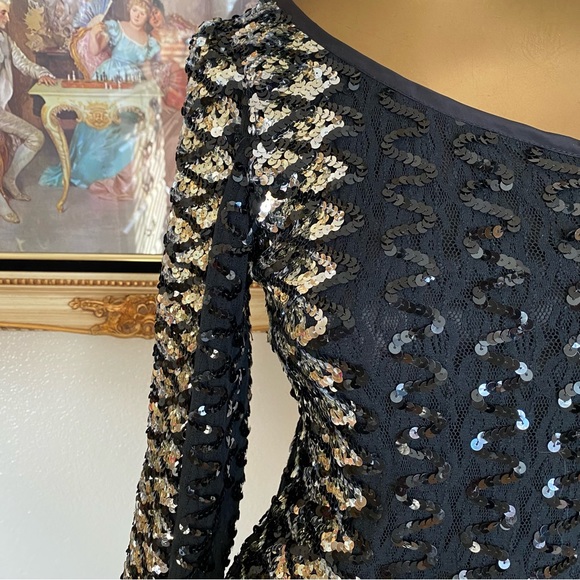 A La Carte California Vintage Sequin One Shoulder Dress - Picture 3 of 10